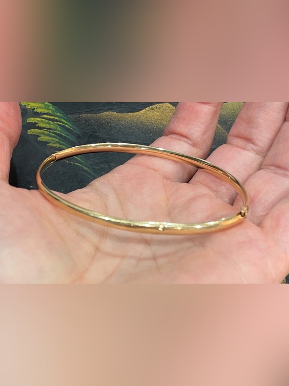 14K Hinged Bracelet, Vintage